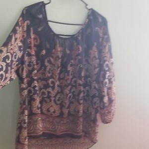 Long sleeve sheer blouse